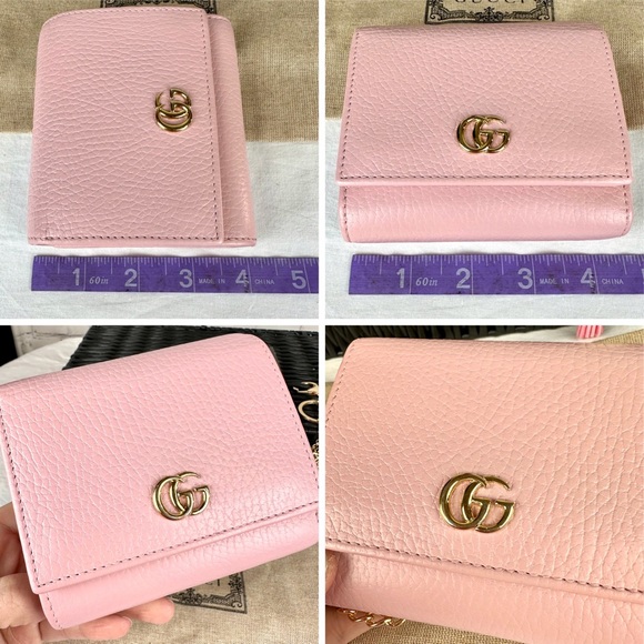 Gucci Marmont pink leather compact mini wallet crossbody or bum bag with chain - Picture 16 of 16